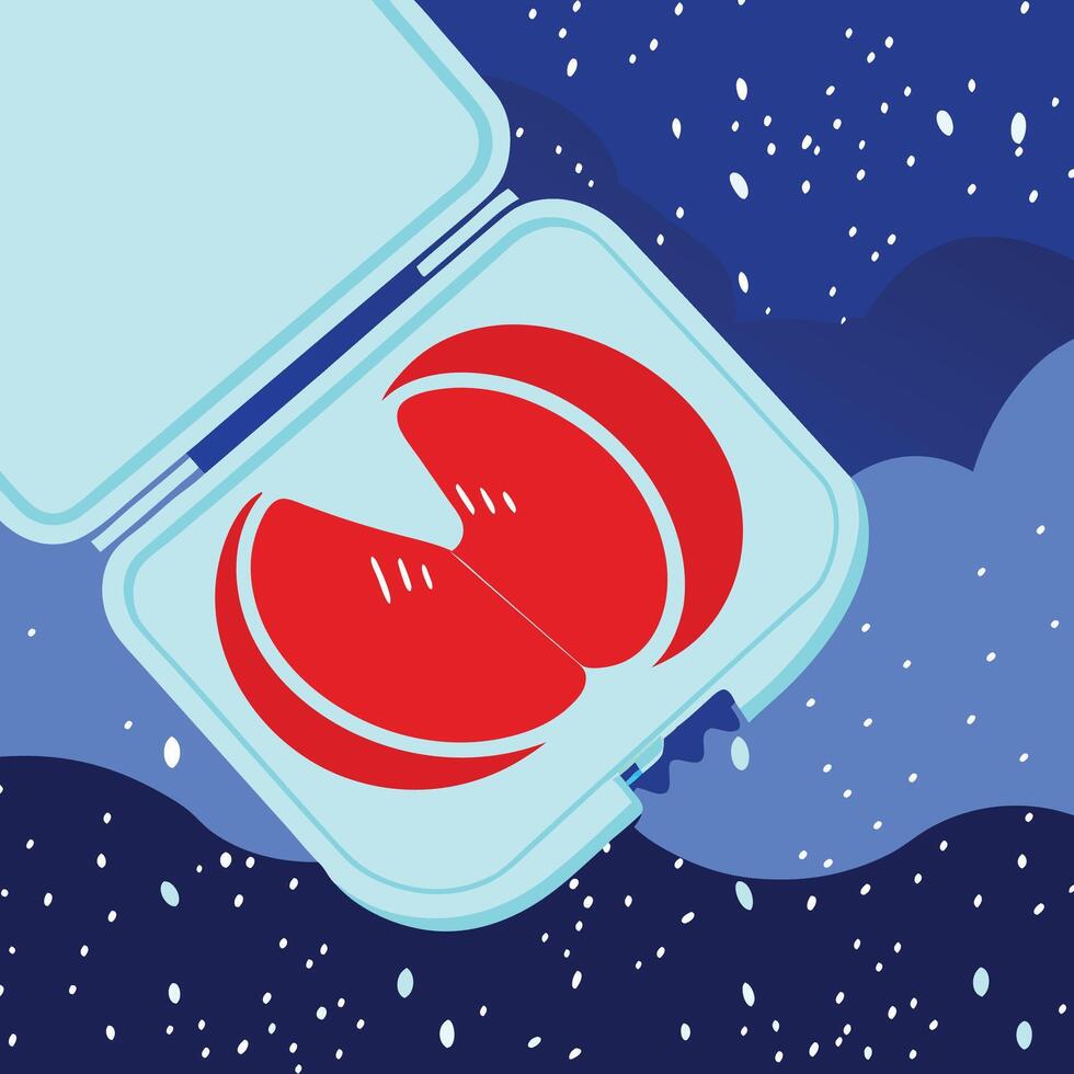 Red Fruit in a Cooler, Abstract Design vector