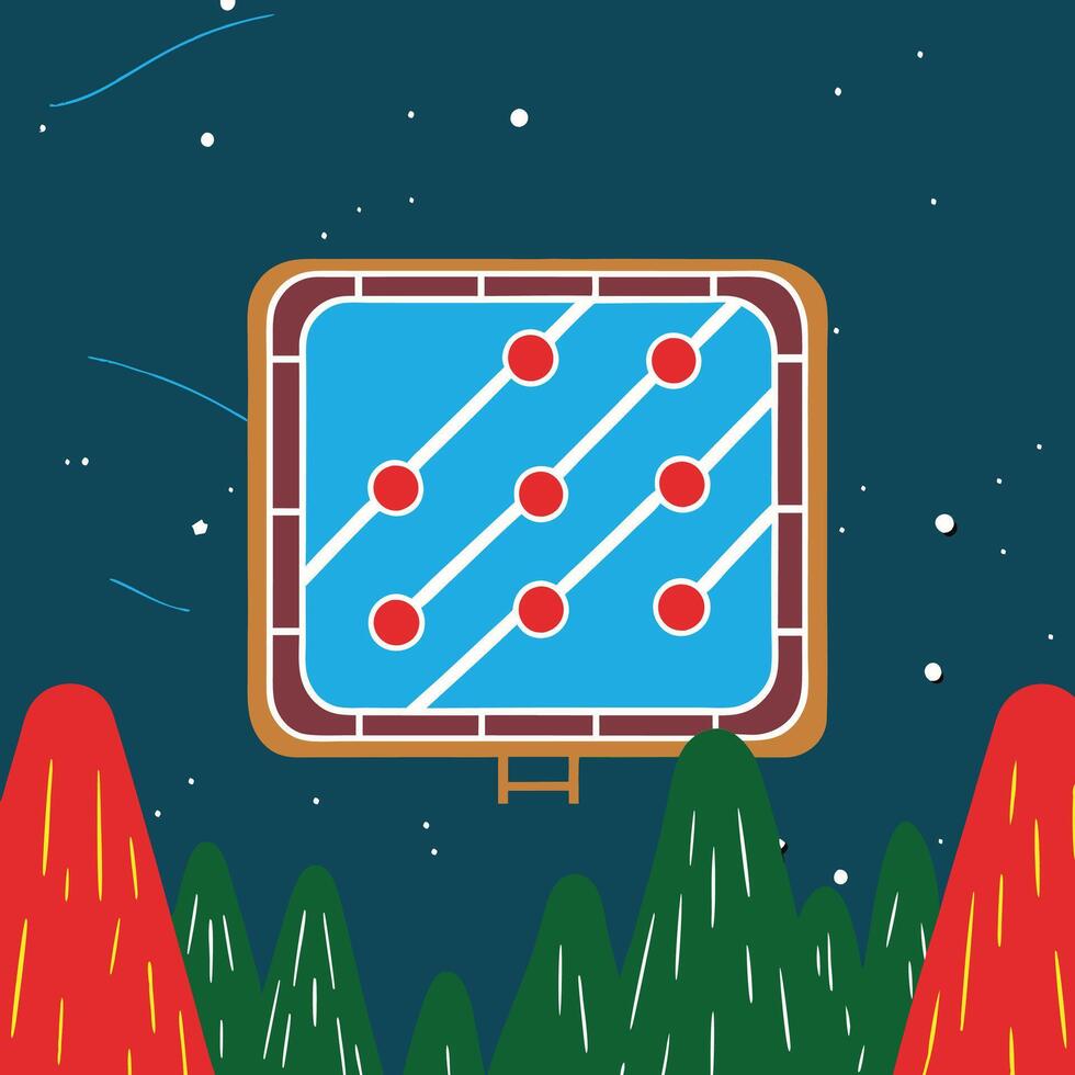 Aerial View of a Pool at Night vector