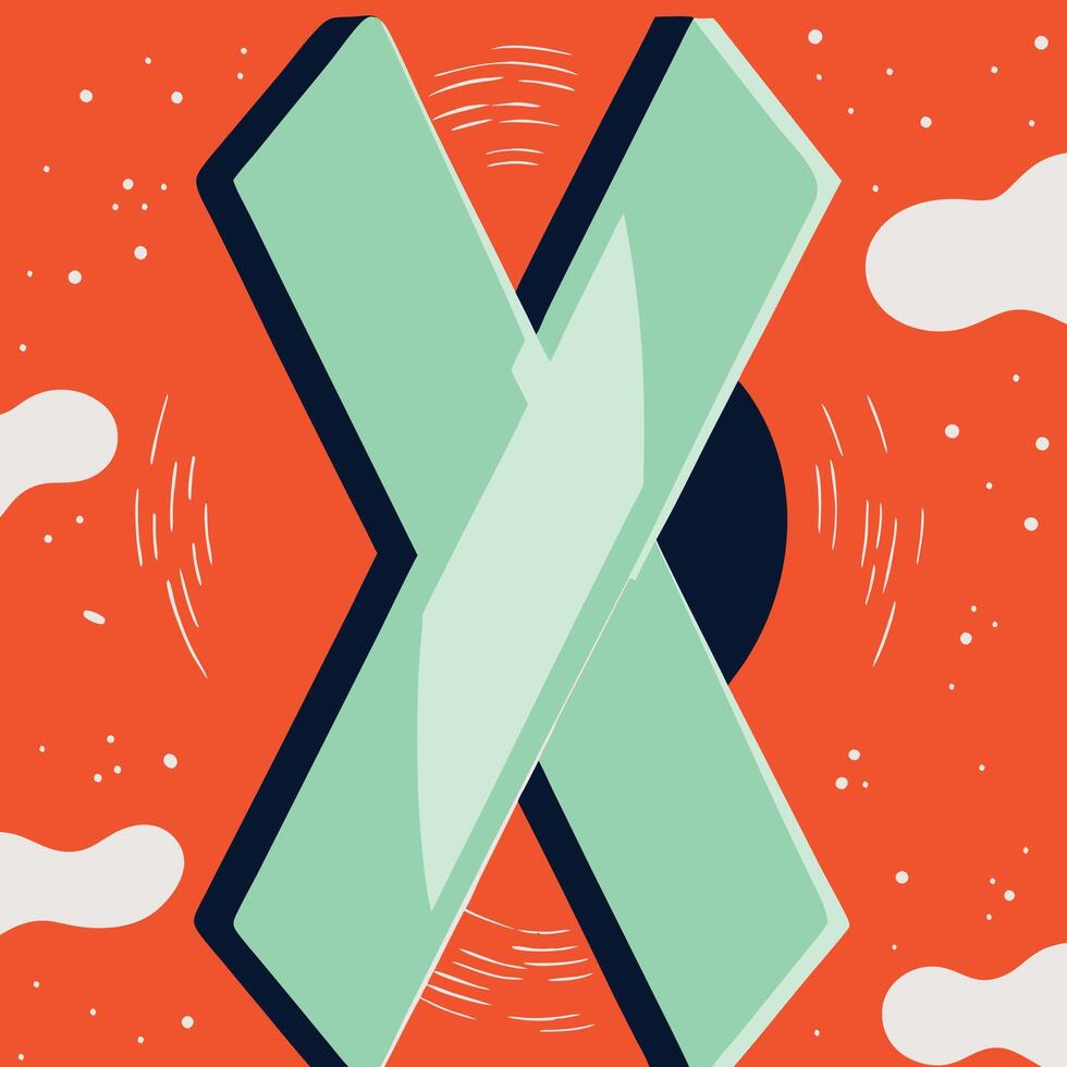 Abstract X Design Modern Geometric Art vector