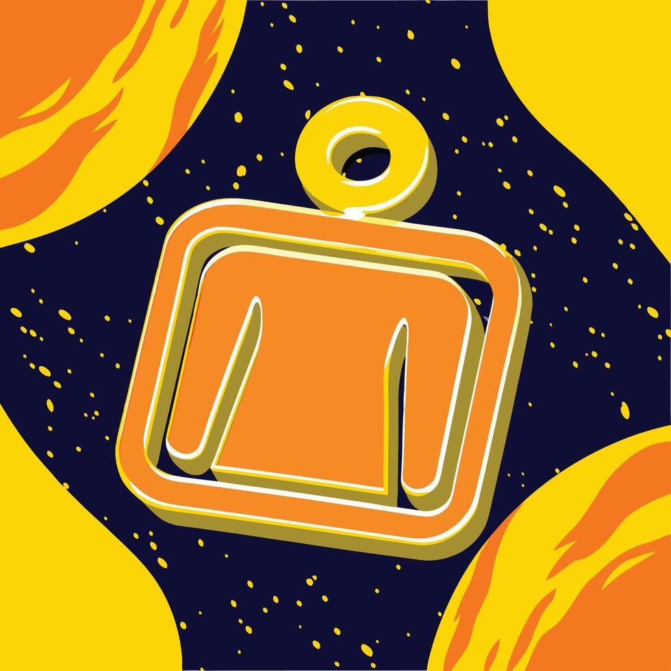 Abstract Cosmic Figure in Vibrant Yellow and Orange vector
