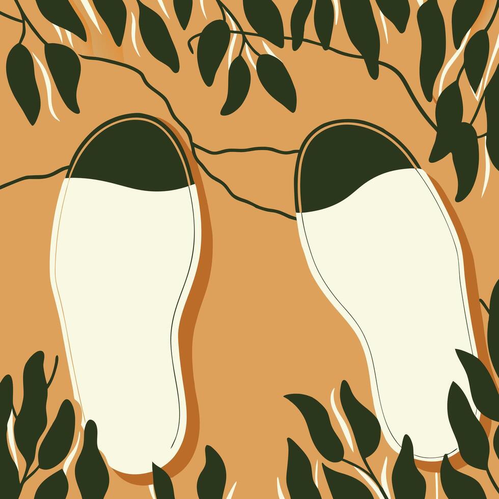 Abstract Foliage and Footwear Artwork vector