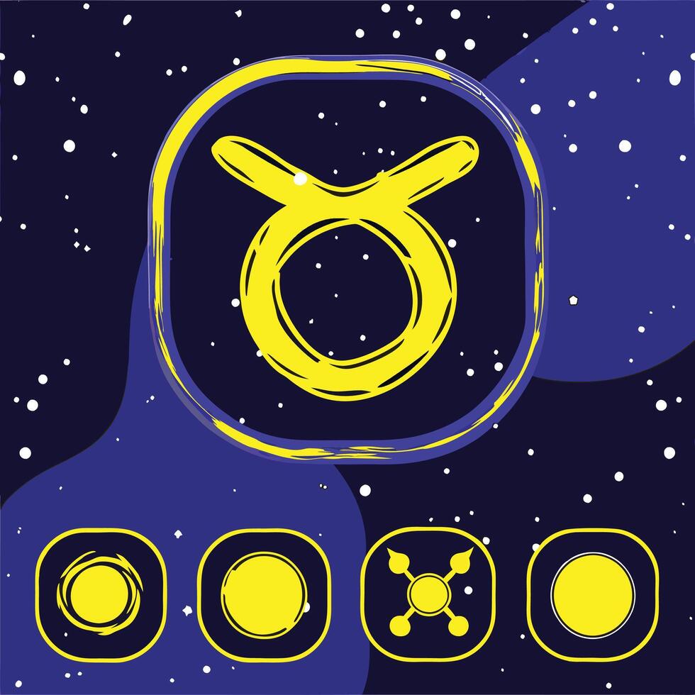 Taurus Zodiac Sign Celestial Symbol, Astrology Icon vector