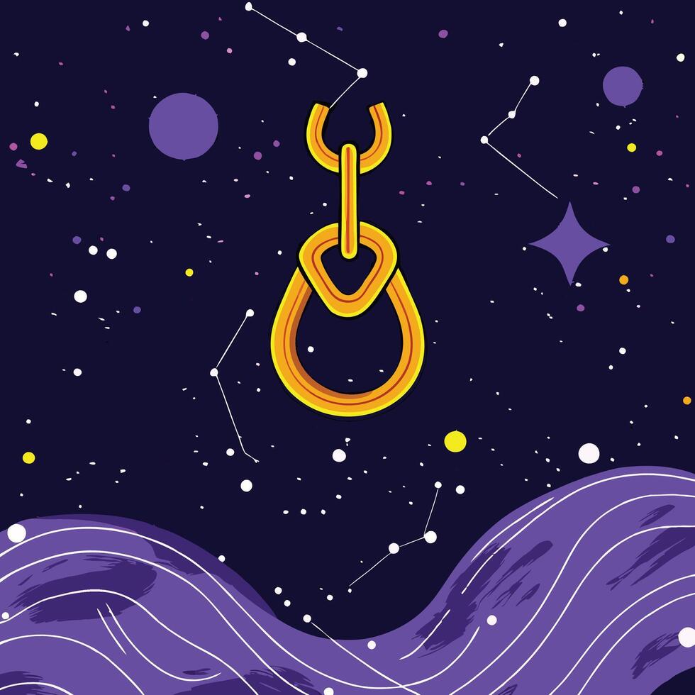 Cosmic Gold Loop Abstract Space Art vector