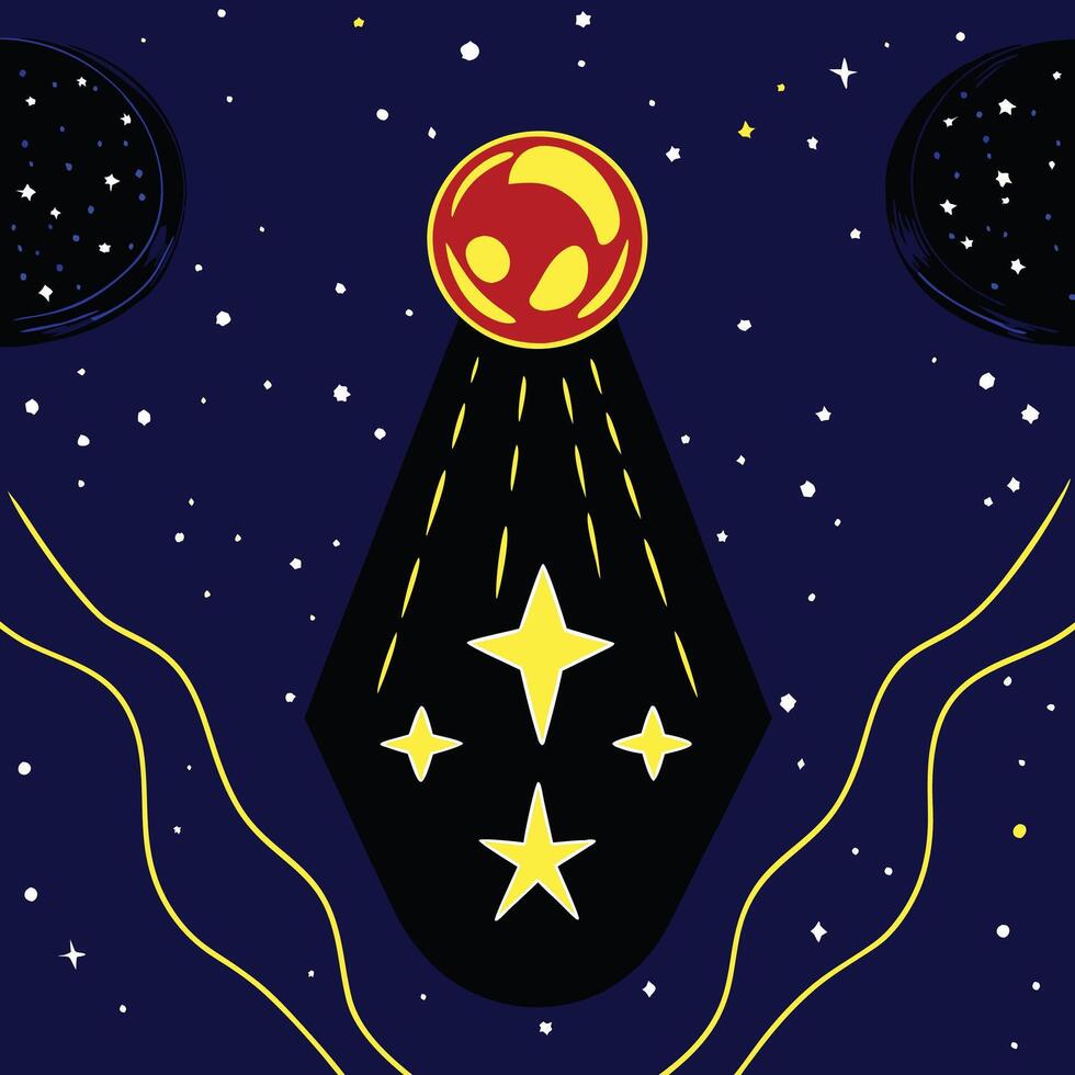 Cosmic Celestial Event Stars, Planets, and Night Sky vector