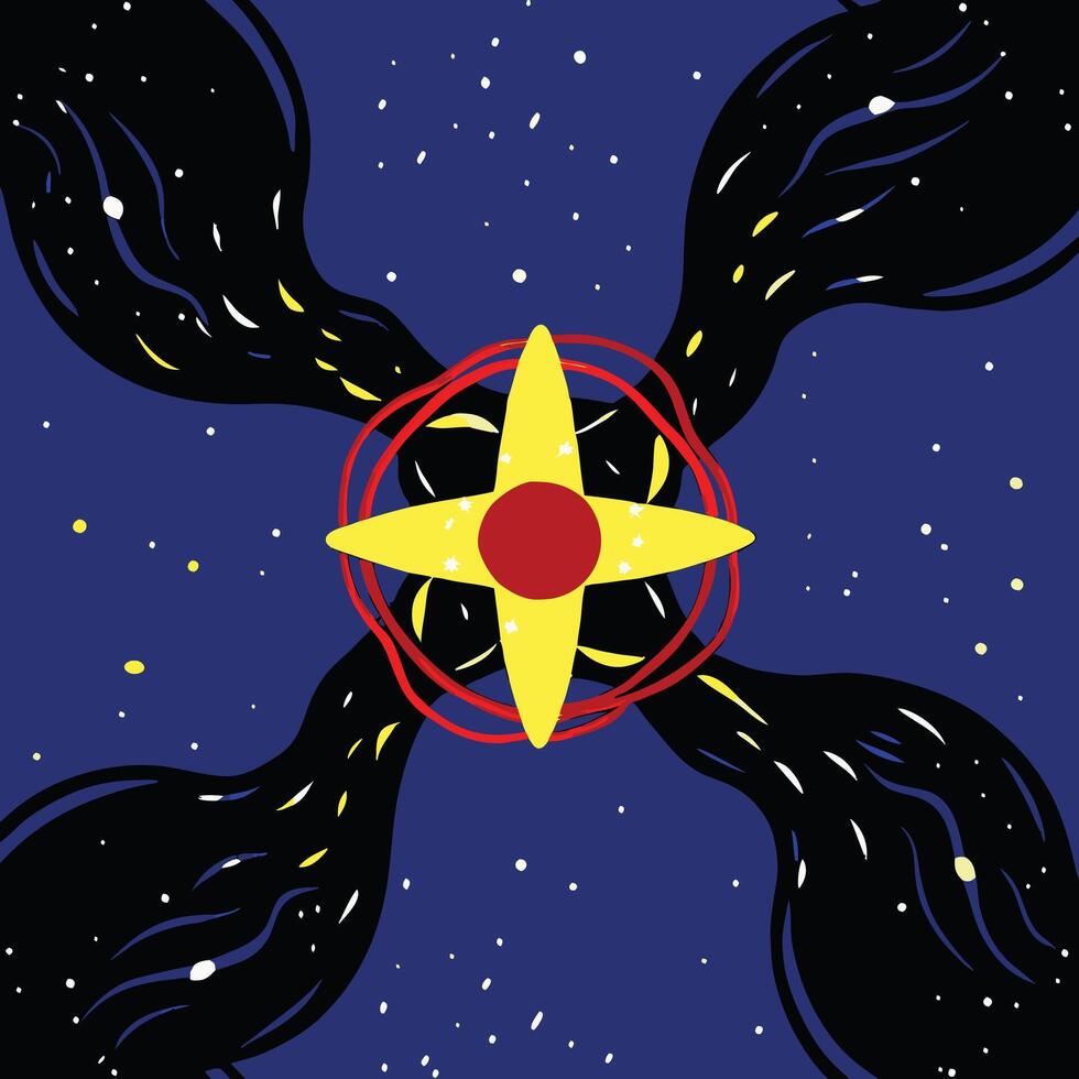Cosmic Abstract Star Burst in Dark Nebula vector