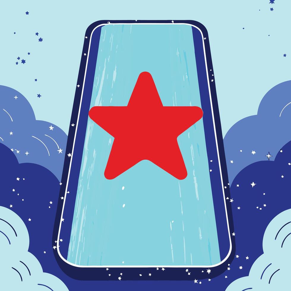 Mobile App Rating Five-Star Design and User Experience vector