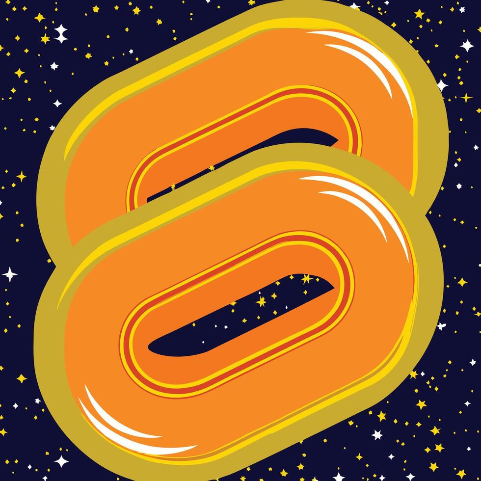 Cosmic Orange and Gold Capsules Abstract Space Art vector