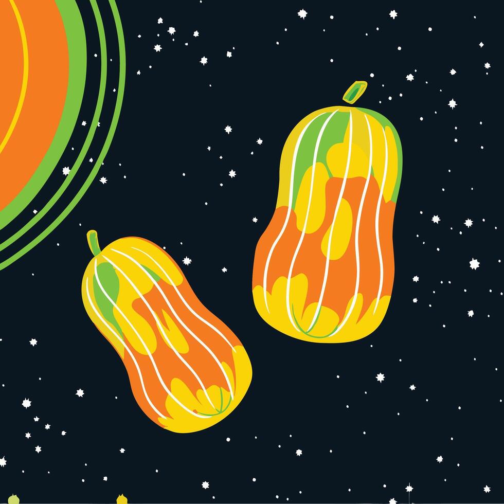Cosmic Gourds A Celestial Harvest vector