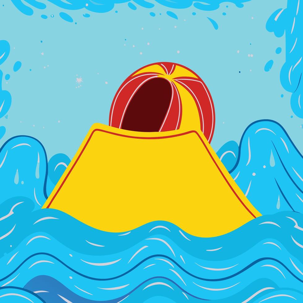 Summer Fun Beach Ball Tent in Ocean Waves vector