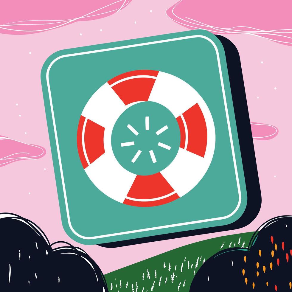 Loading Icon Life Ring in App Design vector