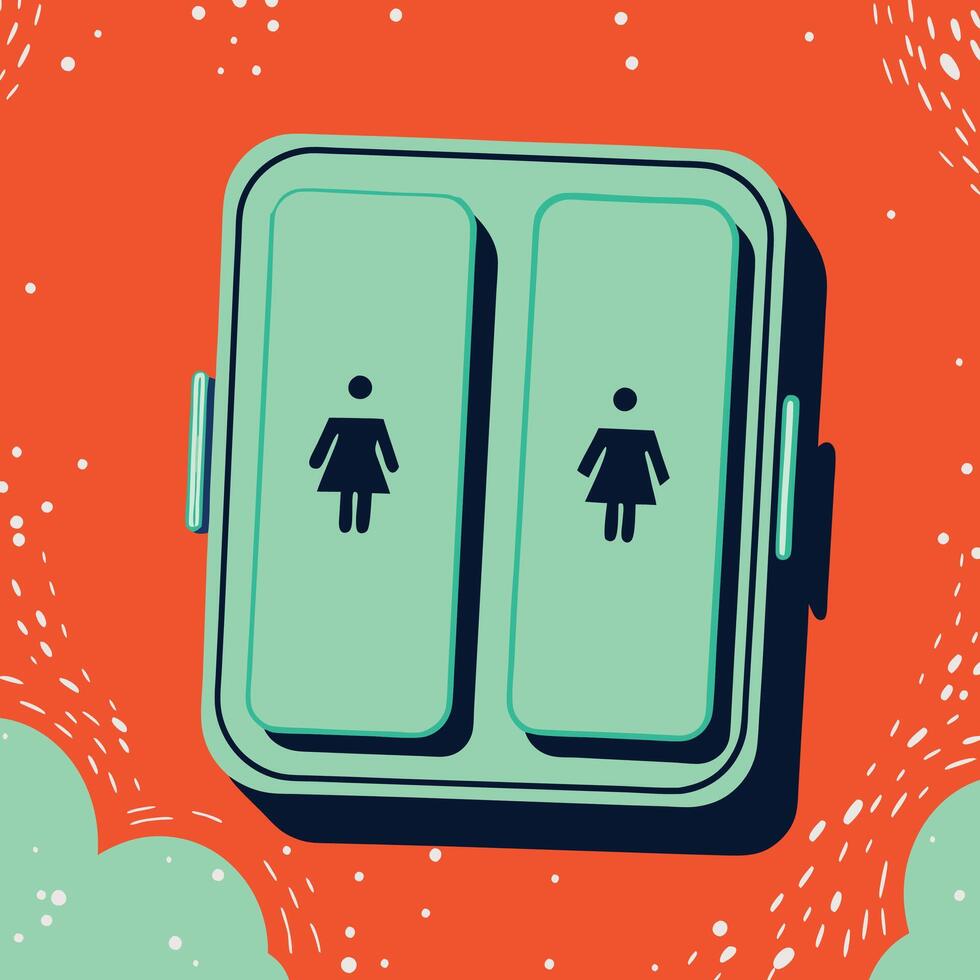 Dual-Stall Restroom Design Accessibility Privacy in Public Spaces vector