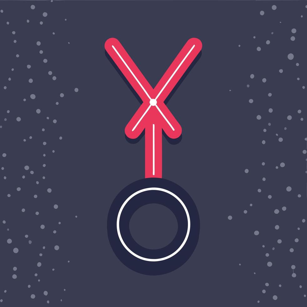Abstract Symbol Circular Base with Cross-Shaped Top vector