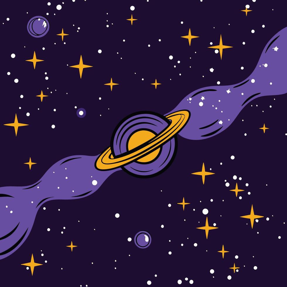 Cosmic Planet and Nebula A Universe of Stars vector