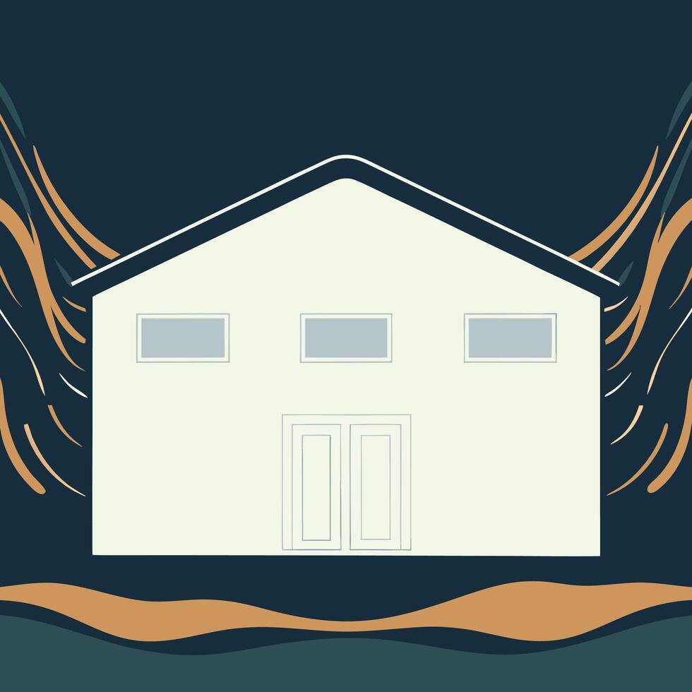 Simple House Exterior Design Minimalist Home Facade Illustration vector