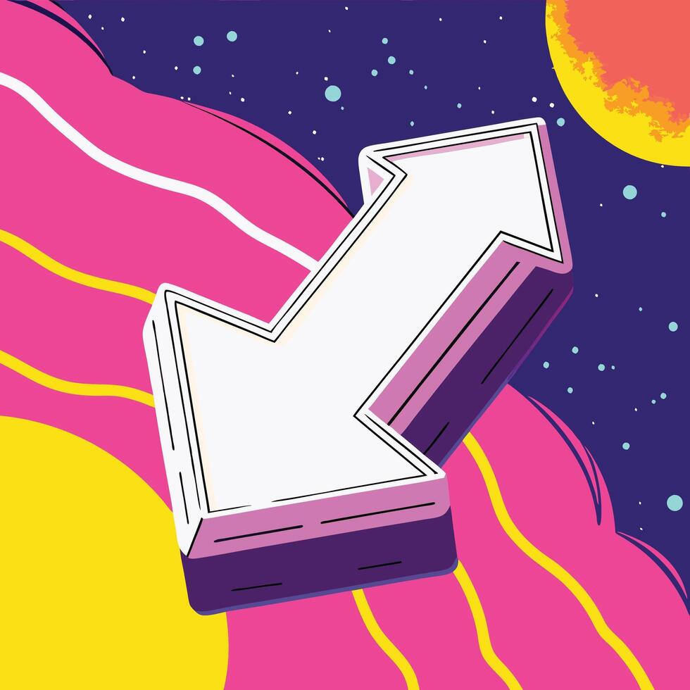 Abstract Double Arrow in Space Cosmic Design vector