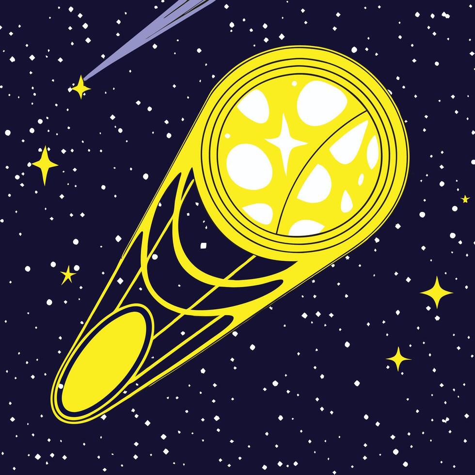 Cosmic Voyage Celestial Body in Deep Space vector