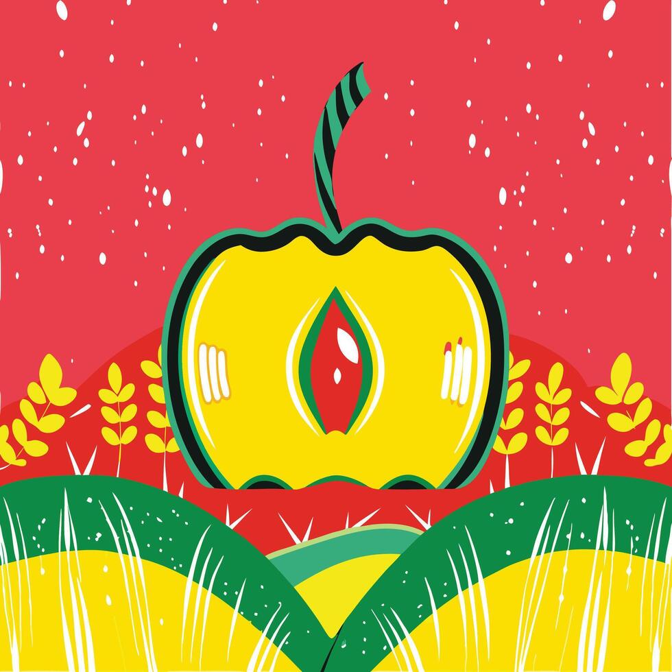 Abstract Fruit in a Field vector