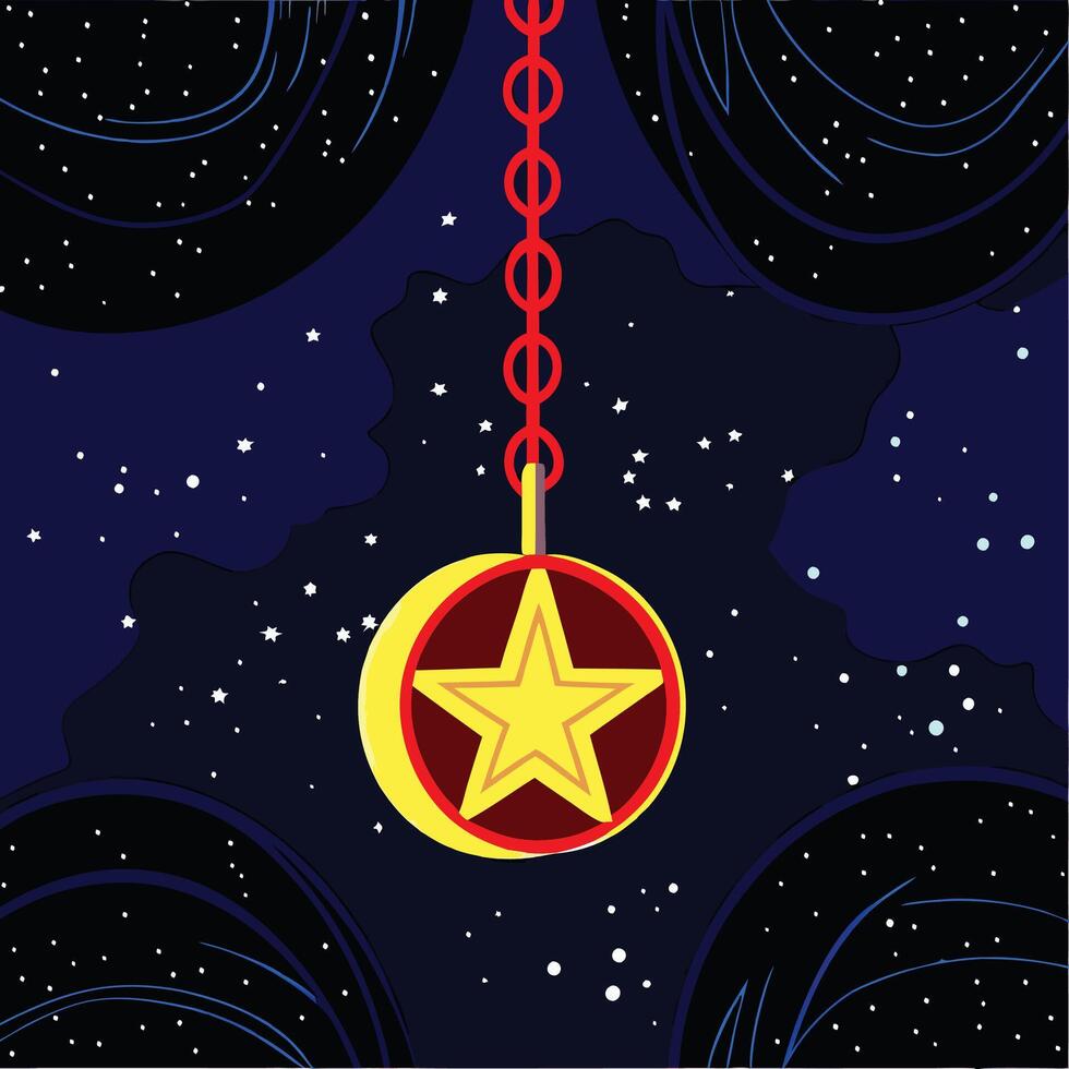 Cosmic Star Ornament Night Sky Design vector