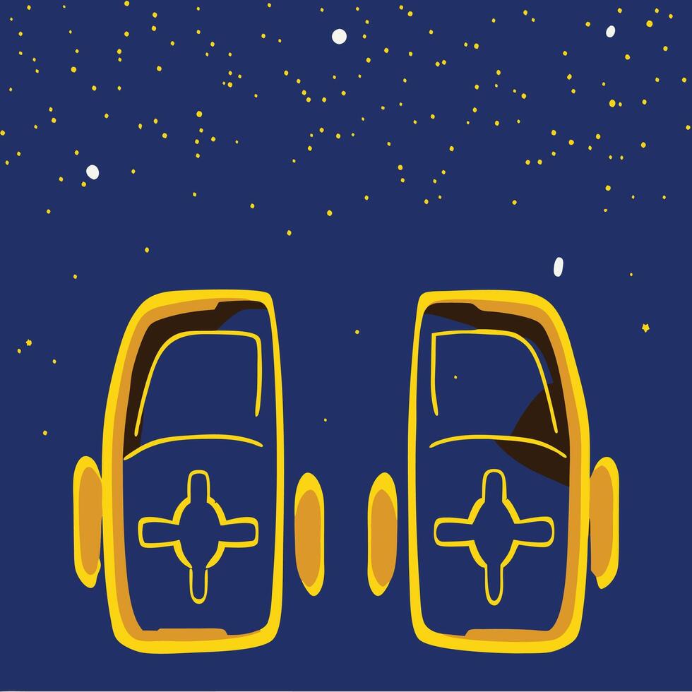 Night Sky Abstract Art Twin Celestial Vessels vector