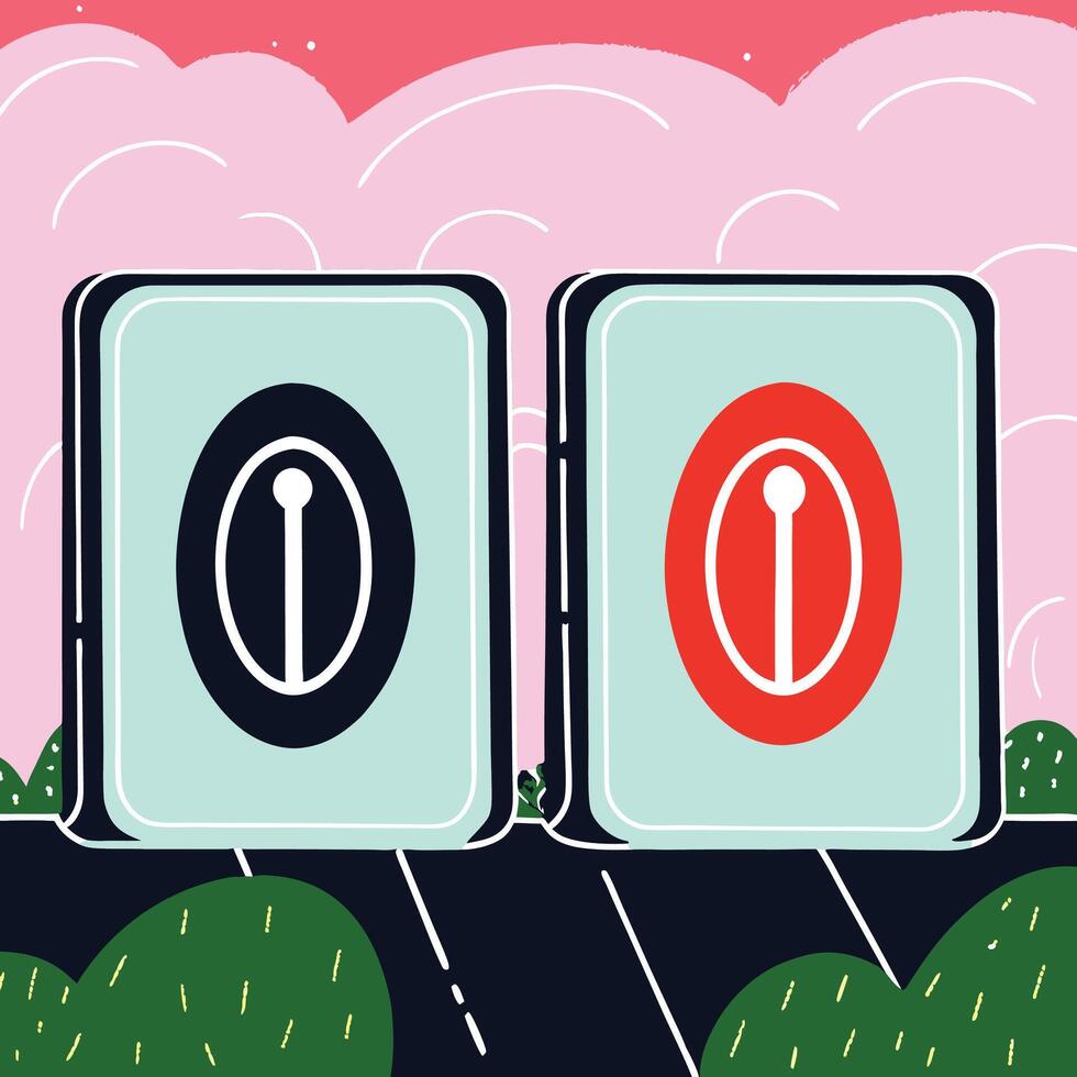 Abstract Roadside Signs Graphic Design Elements vector