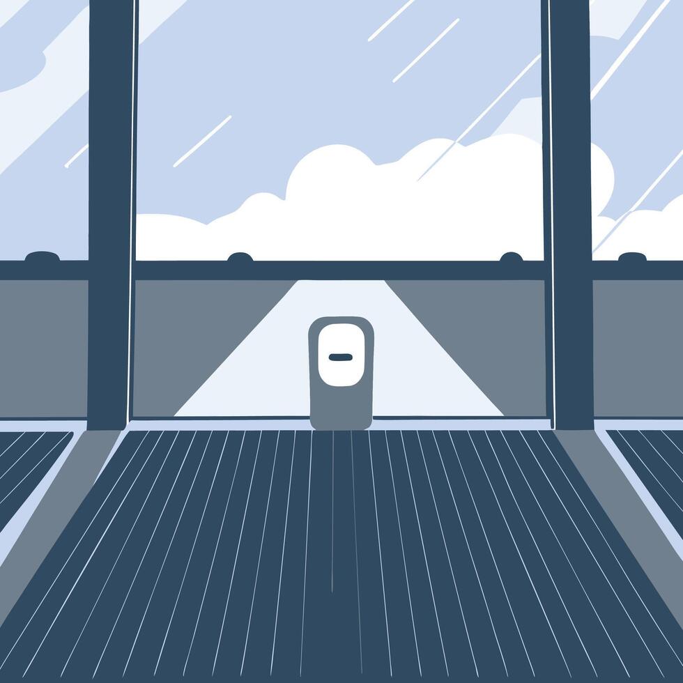 Airport Departure Gate View from Inside vector