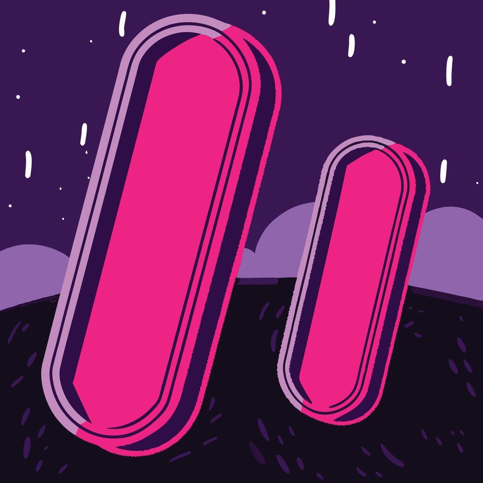 Abstract Pink and Purple Capsules in Space vector