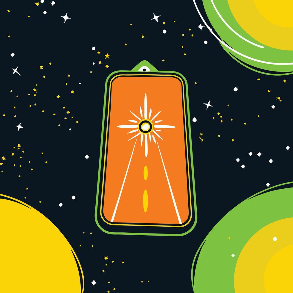 Cosmic Road Trip A Mobile Phone Screen Design vector