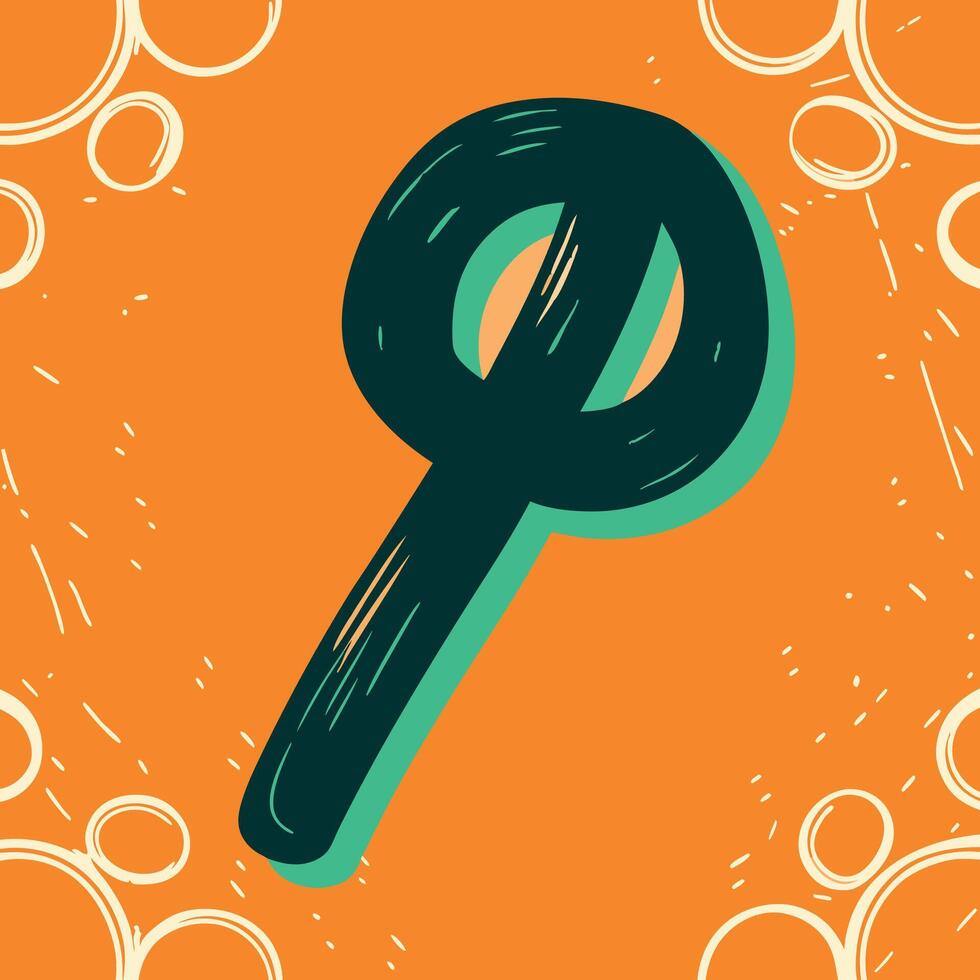 Abstract Art Teal and Orange Design with Circular Elements vector