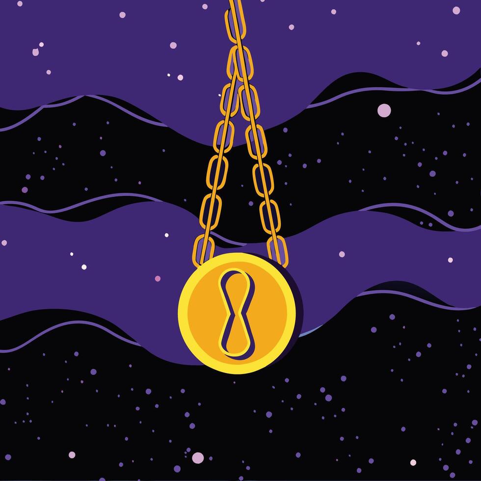 Cosmic Pendant Infinity Symbol, Night Sky, Abstract Art vector