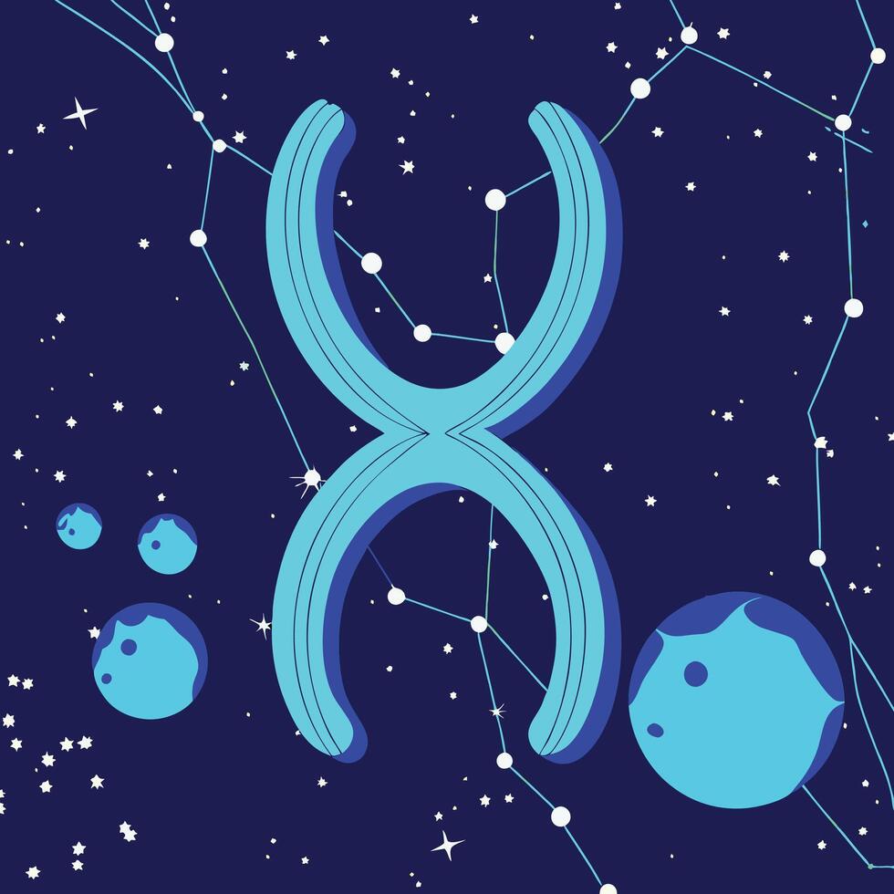 Cosmic X Celestial Bodies and Genetic Code vector