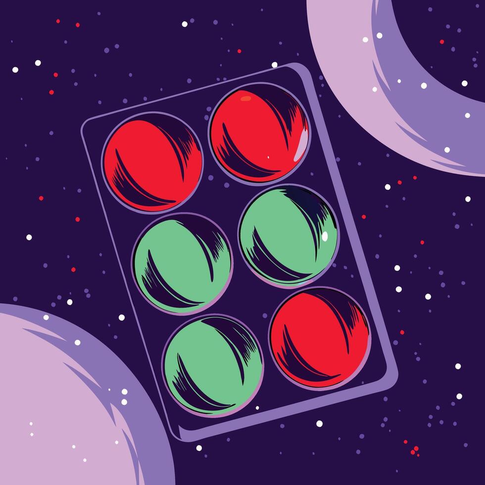 Cosmic Traffic Light Abstract Art vector