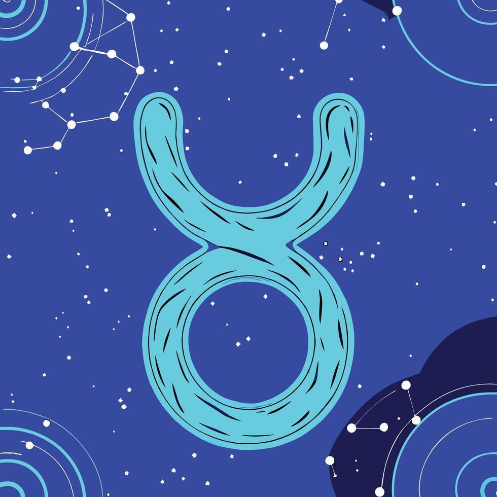 Taurus Zodiac Symbol Celestial Design with Constellations vector