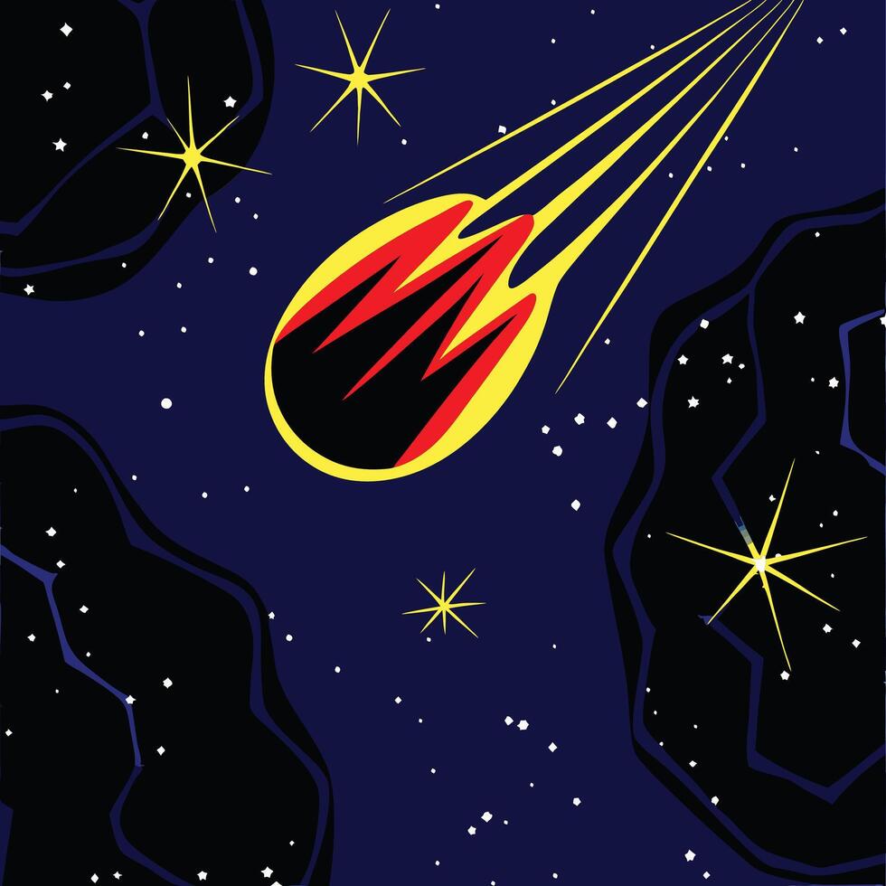 Cosmic Fireball Celestial Event in Deep Space vector