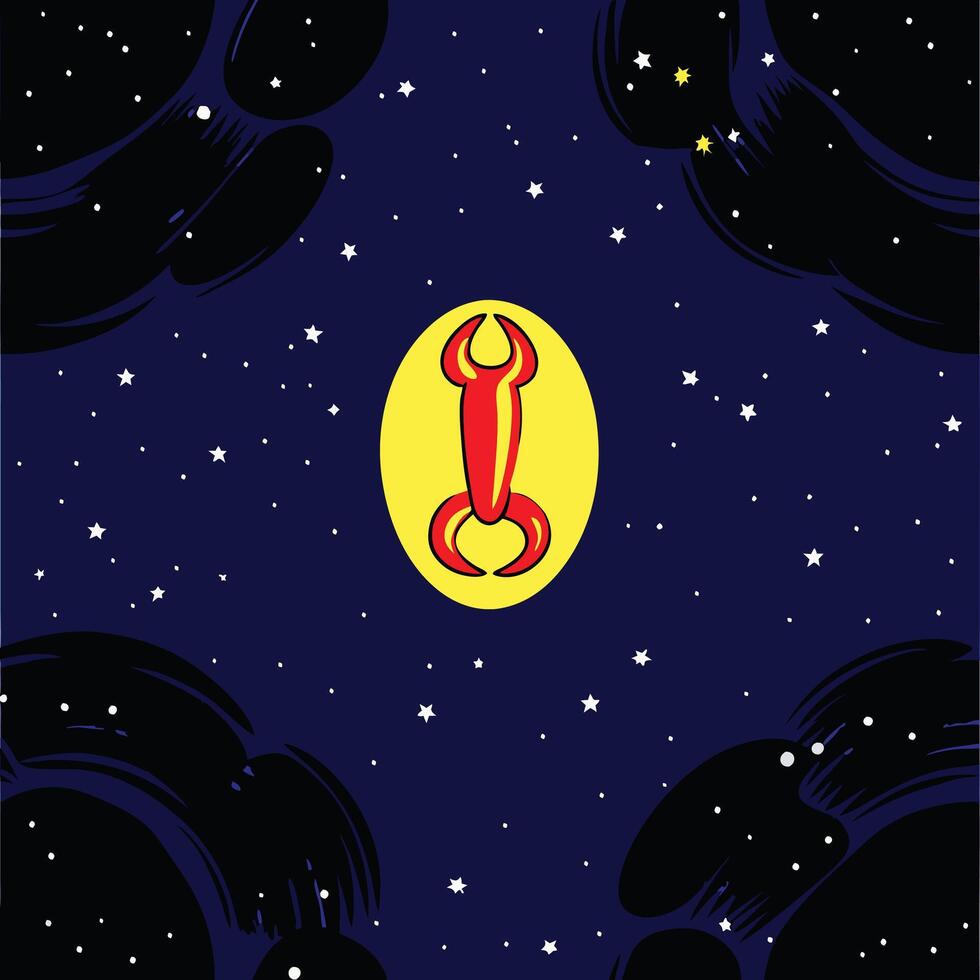 Celestial Scorpion Night Sky, Stars, Constellation, Zodiac, Astrology, Astronomy, Galaxy, Universe, Cosmos, Space vector