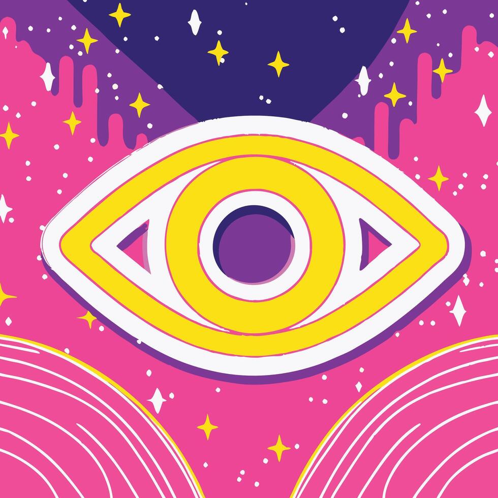 Cosmic Eye Abstract Psychedelic Art vector