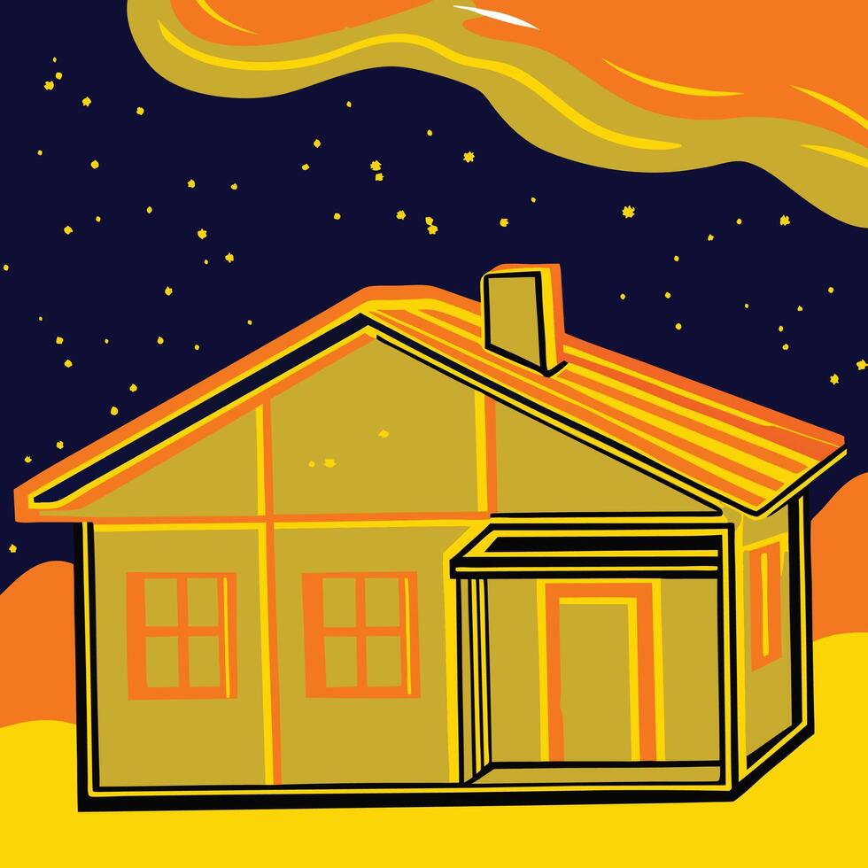Night Sky House A Home Under the Stars vector