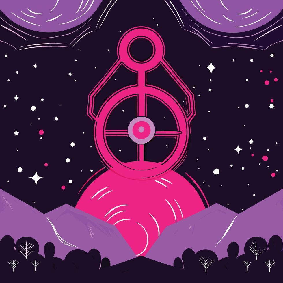 Cosmic Gate Celestial Structure Over Purple Mountains vector