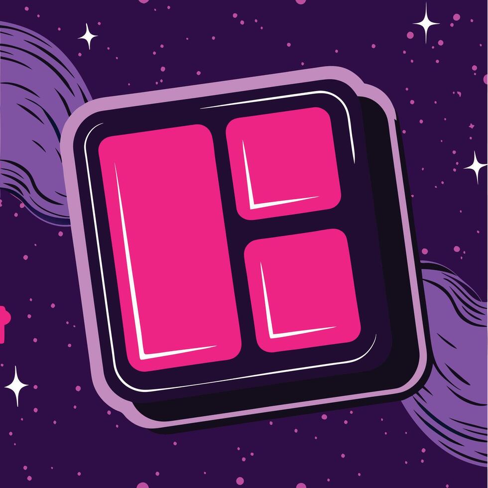 Abstract Design Cosmic Layout with Pink and Purple Blocks vector