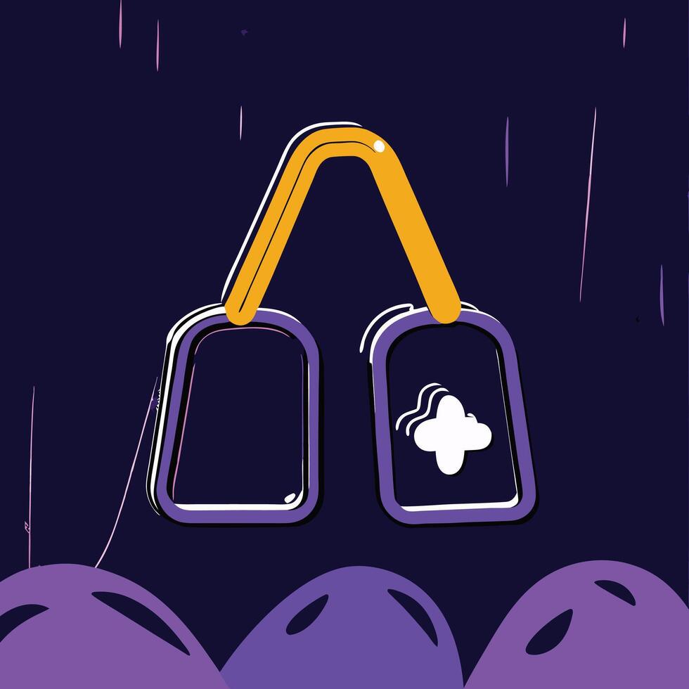 Abstract Purple and Orange Dog Tags vector