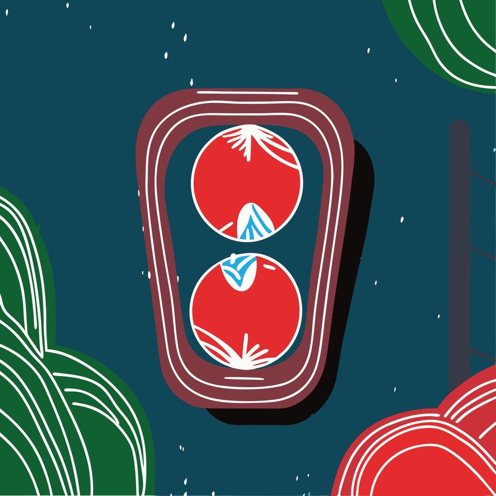 Abstract Red and Green Circles Design vector