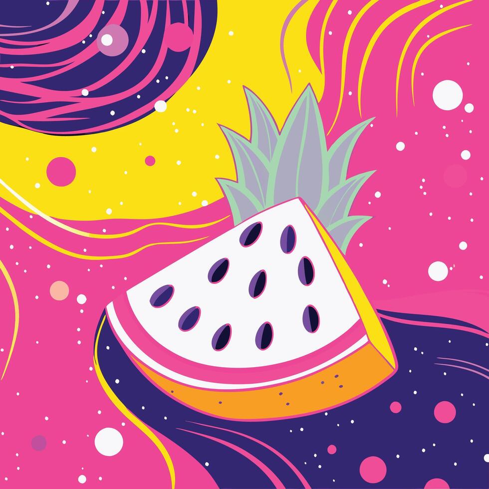 Summer Fruit Slice Abstract Design vector
