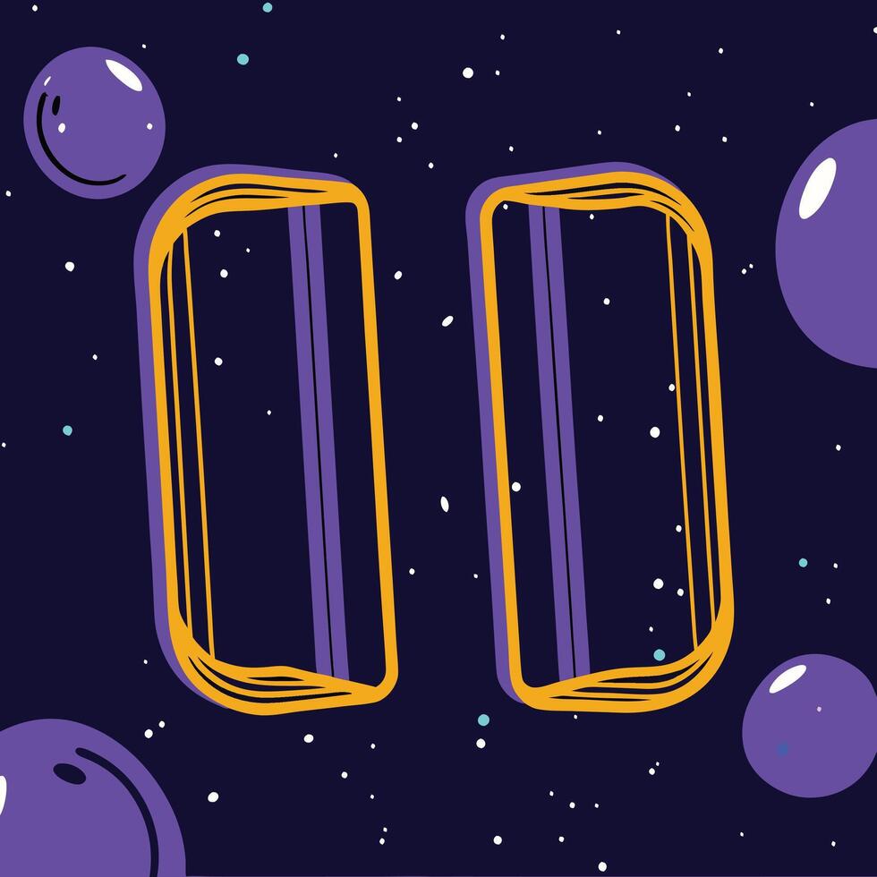 Cosmic Pause Button Abstract Space Art vector