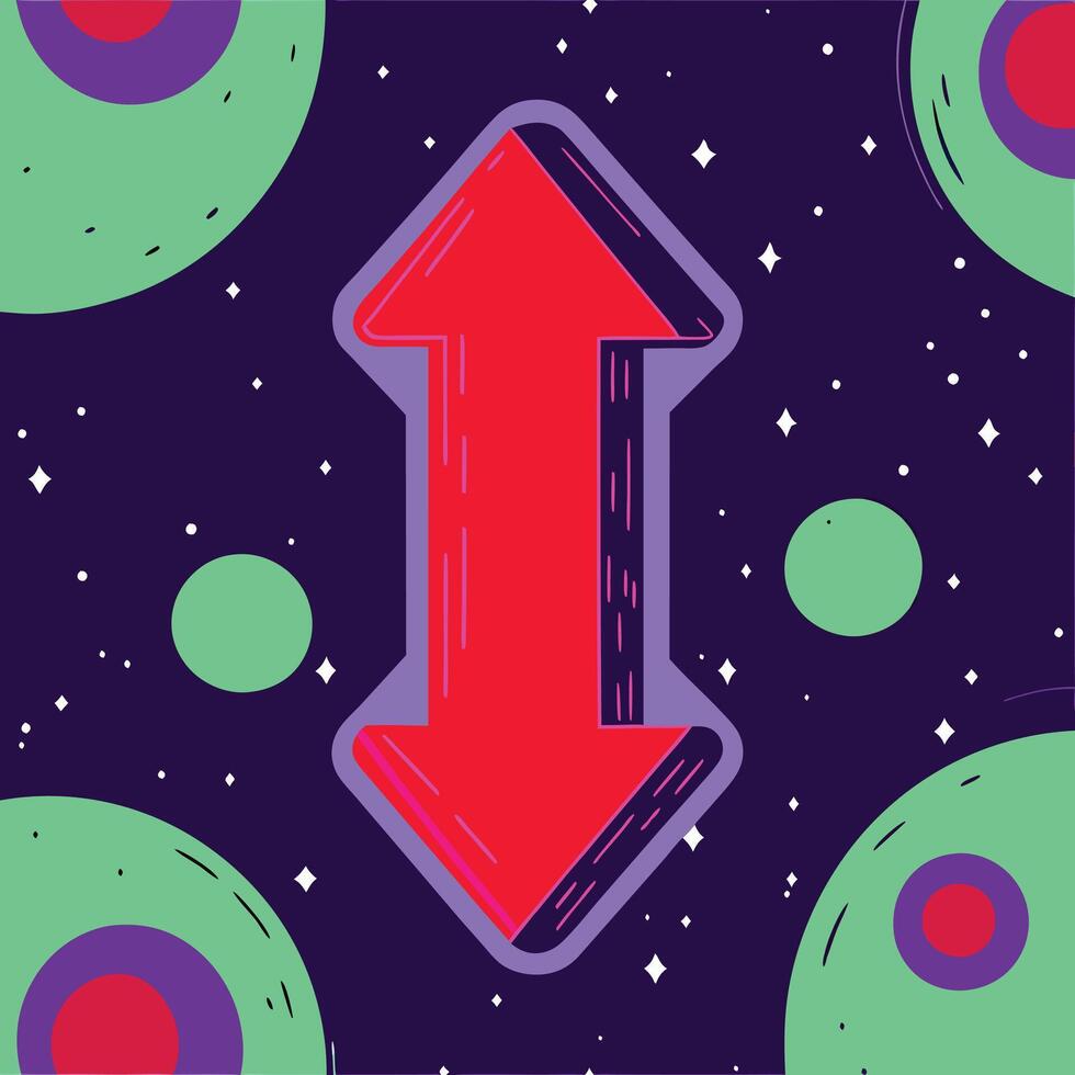 Abstract Up and Down Arrows in Space vector