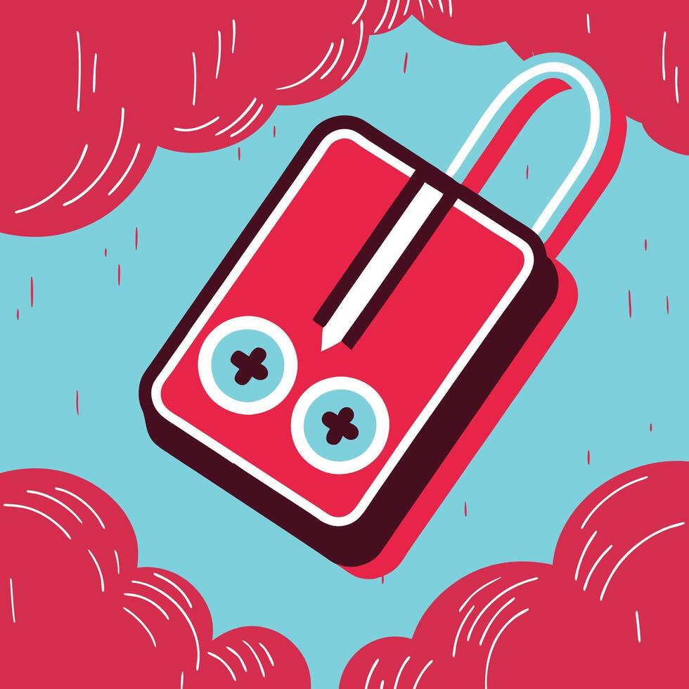 Abstract Red and Blue Geometric Design vector