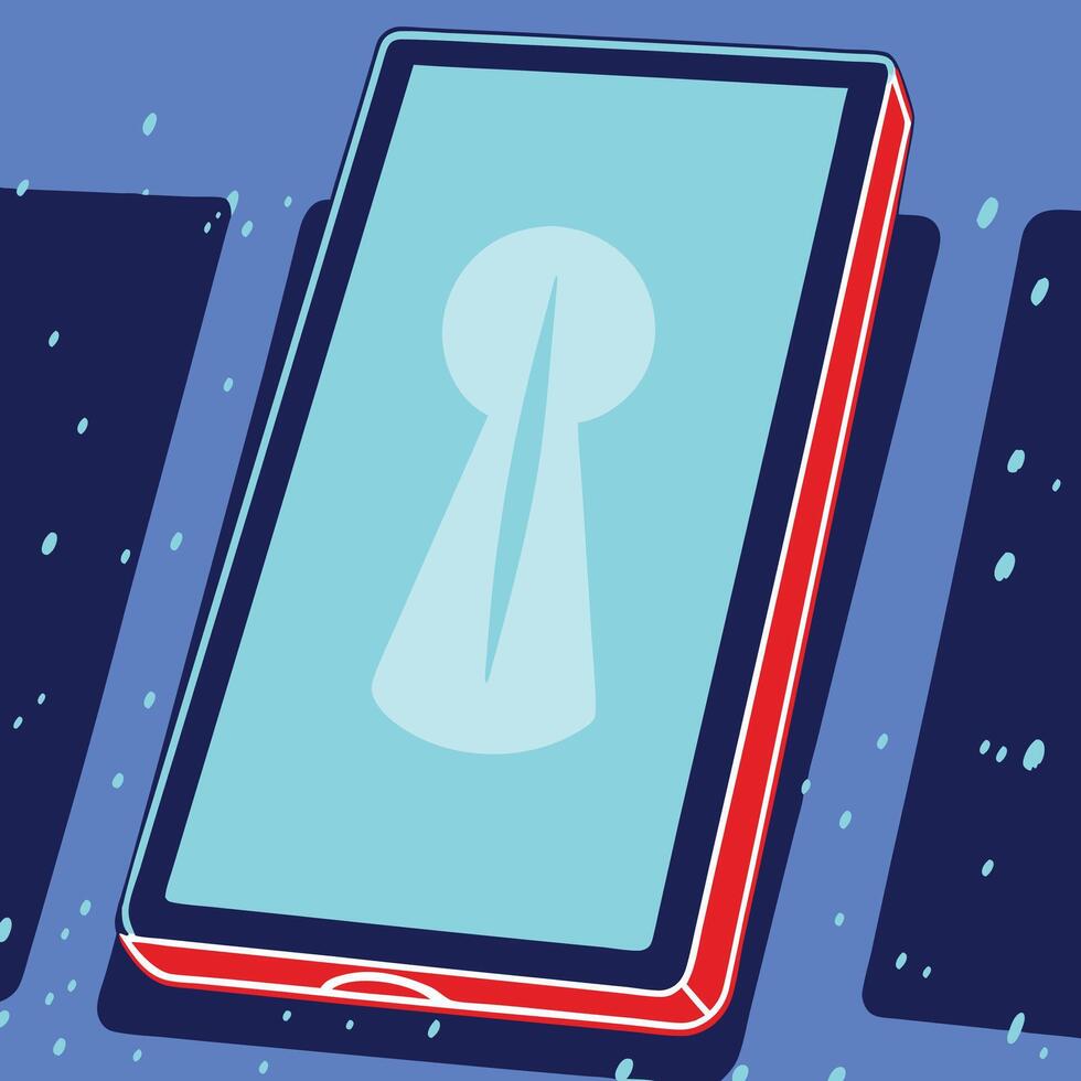 Digital Keyhole Unveiling Mobile Security vector