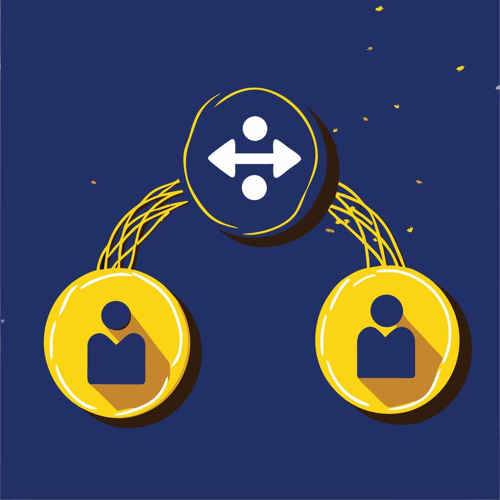 Interpersonal Communication Two-Way Exchange and Connection vector