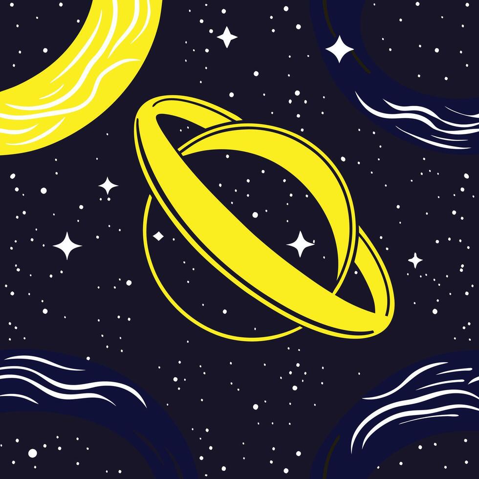 Cosmic Rings Abstract Space Art vector