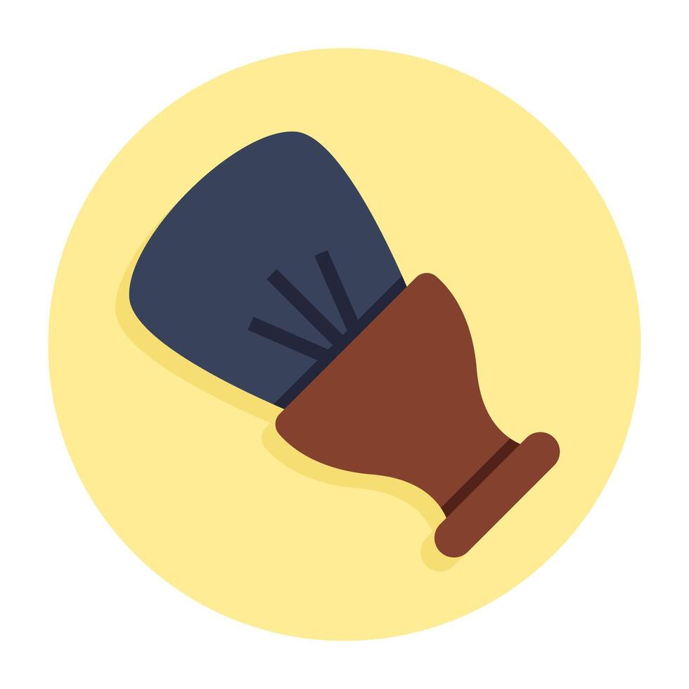 A flat design icon of shaving brush vector