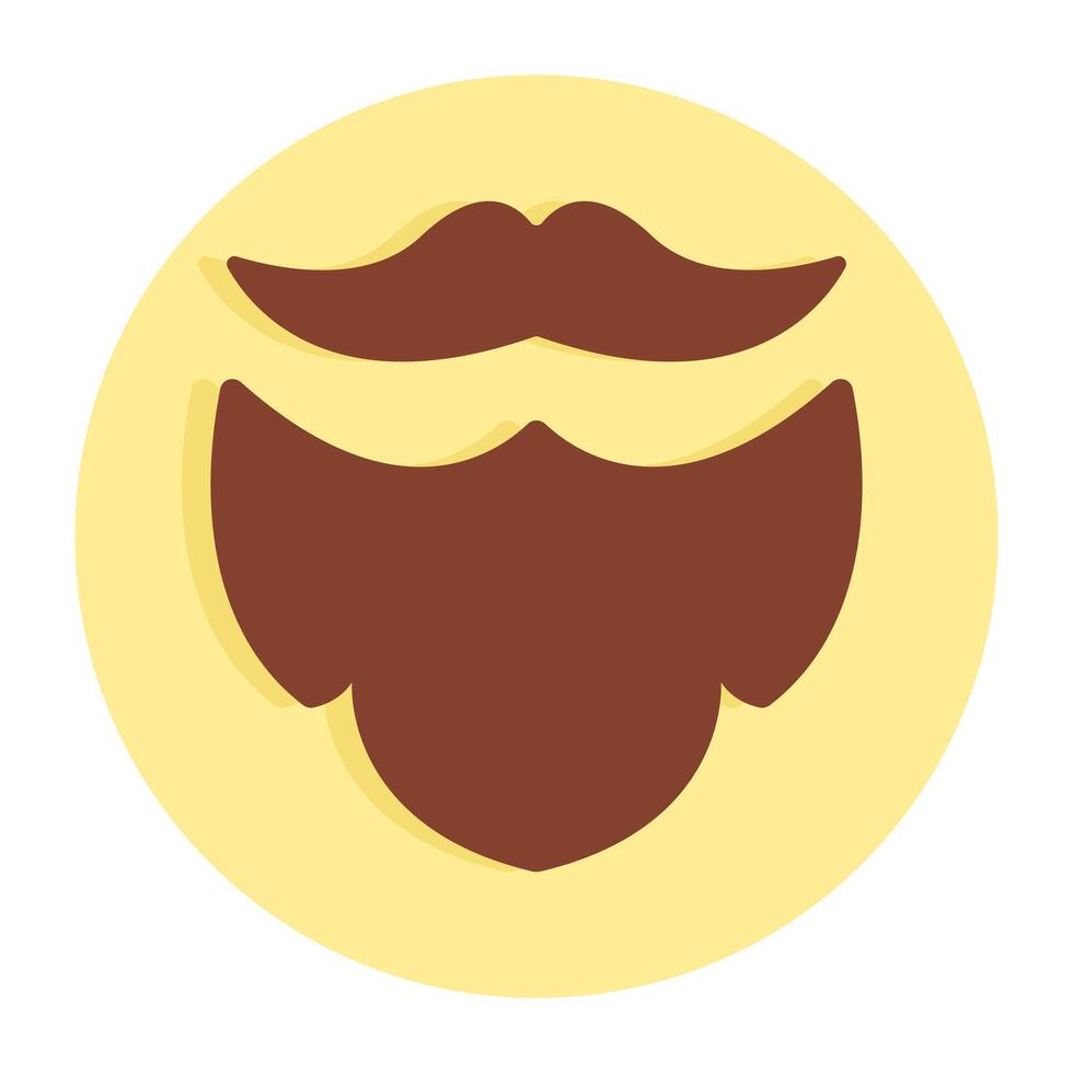 A flat design icon of mustache prop vector