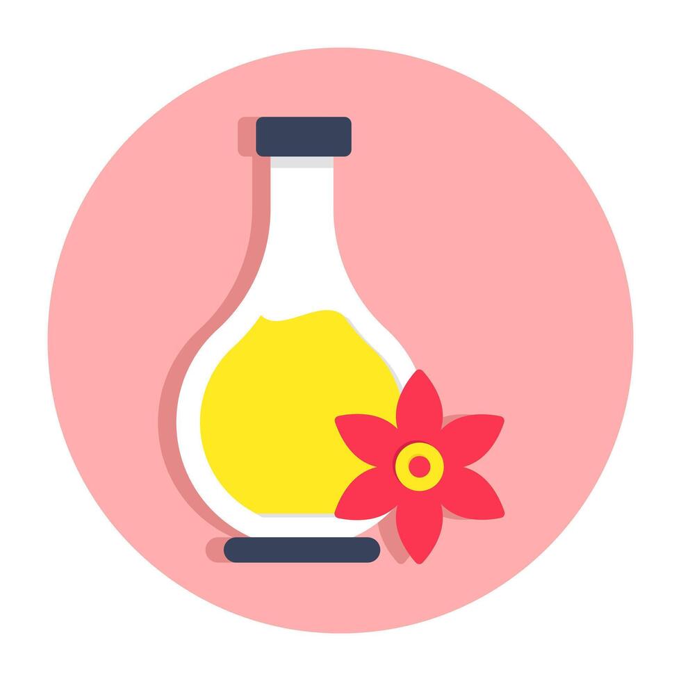 Trendy design of essential bottle vector